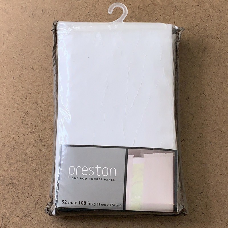 Preston One Rod Pocket Panel White 52in X 108in One Panel NWT gallery