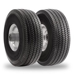 RRQ 10 Inch Solid Polyurethane Tire 4.10/3.50-4 Tire 10″ Flat Free Wheels wit…
