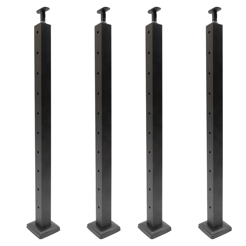 4pcs Cable Railing Posts Deck Railing 36"x2"x2" Black Posts With Holes gallery