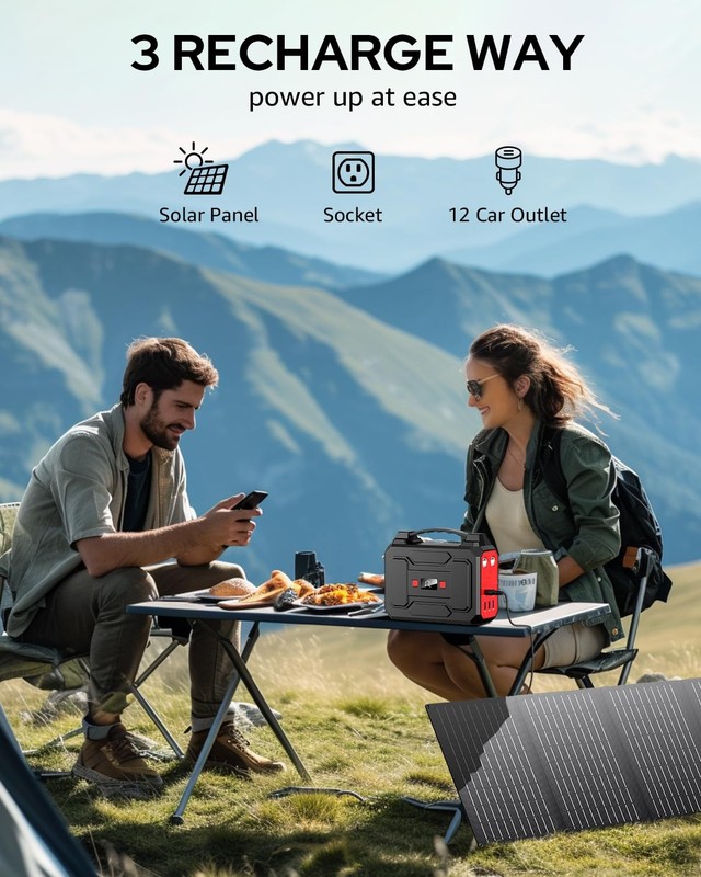 Solar Powered Generator 200W Peak/100W Rated, Portable Solar Generator Power ... gallery