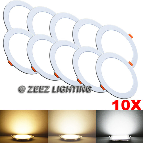10X Cool White 15W 7" Round LED Recessed Ceiling Panel Down Light Bulb Slim Lamp gallery
