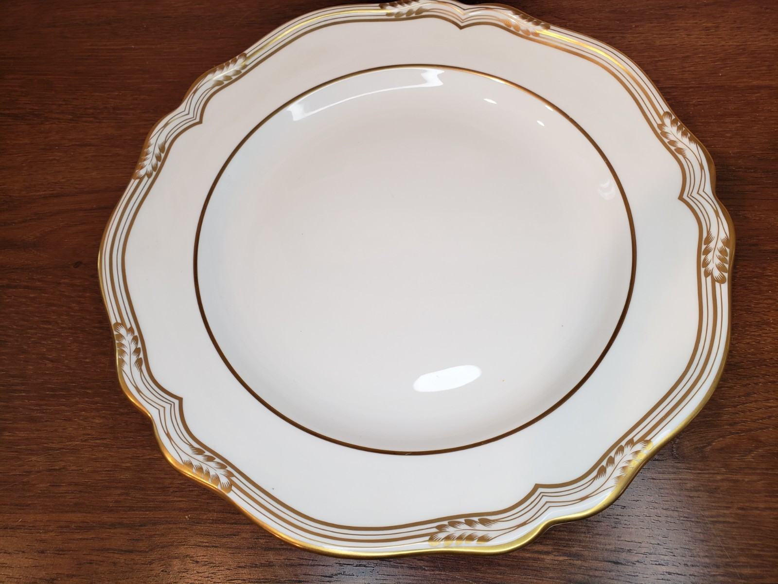Spode Bone China England SHEFFIELD R568 Dinner Plate Scalloped Gold Trim 11" gallery