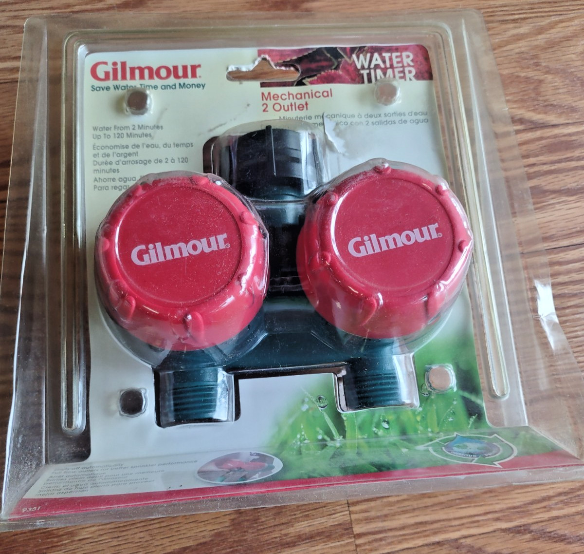 NEW NIB Gilmour Mechanical 2 Outlet Water Timer 9351 No Batteries Required gallery