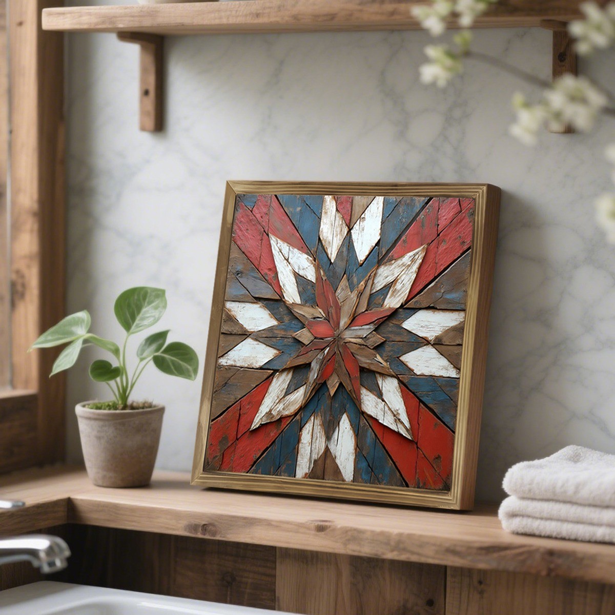 Rustic Patriotic Barn Star Wooden Plaque 4th of July Independence Day Decoration gallery
