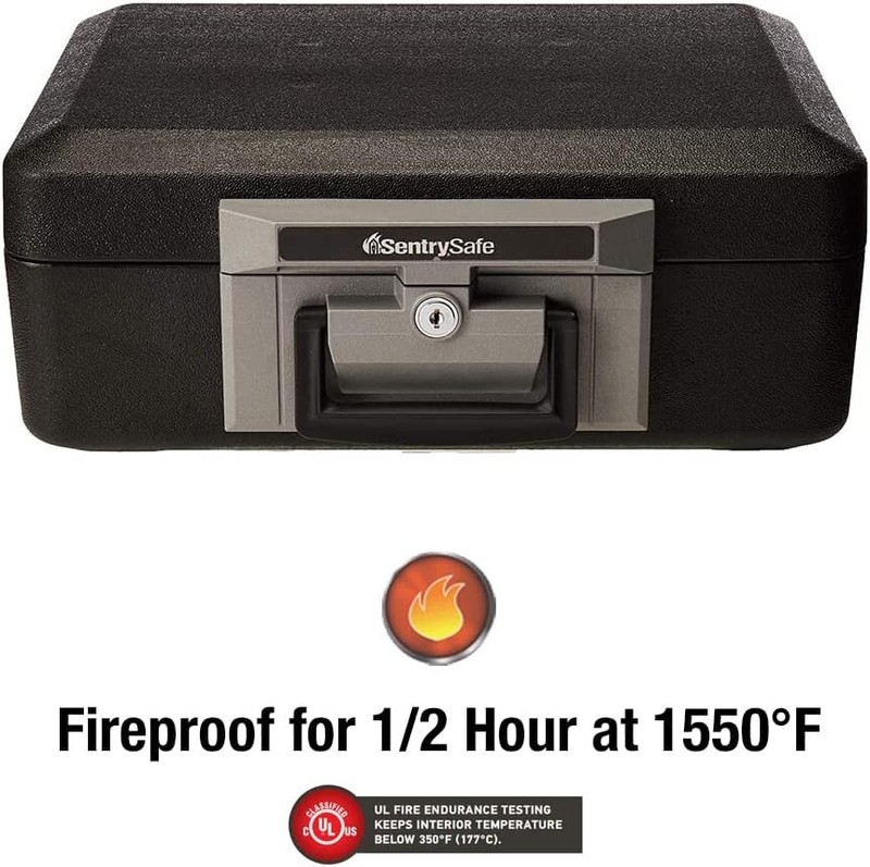 Classified Fireproof Safe Box with Key Lock - Secure Storage 6.3x15.3 Inches gallery