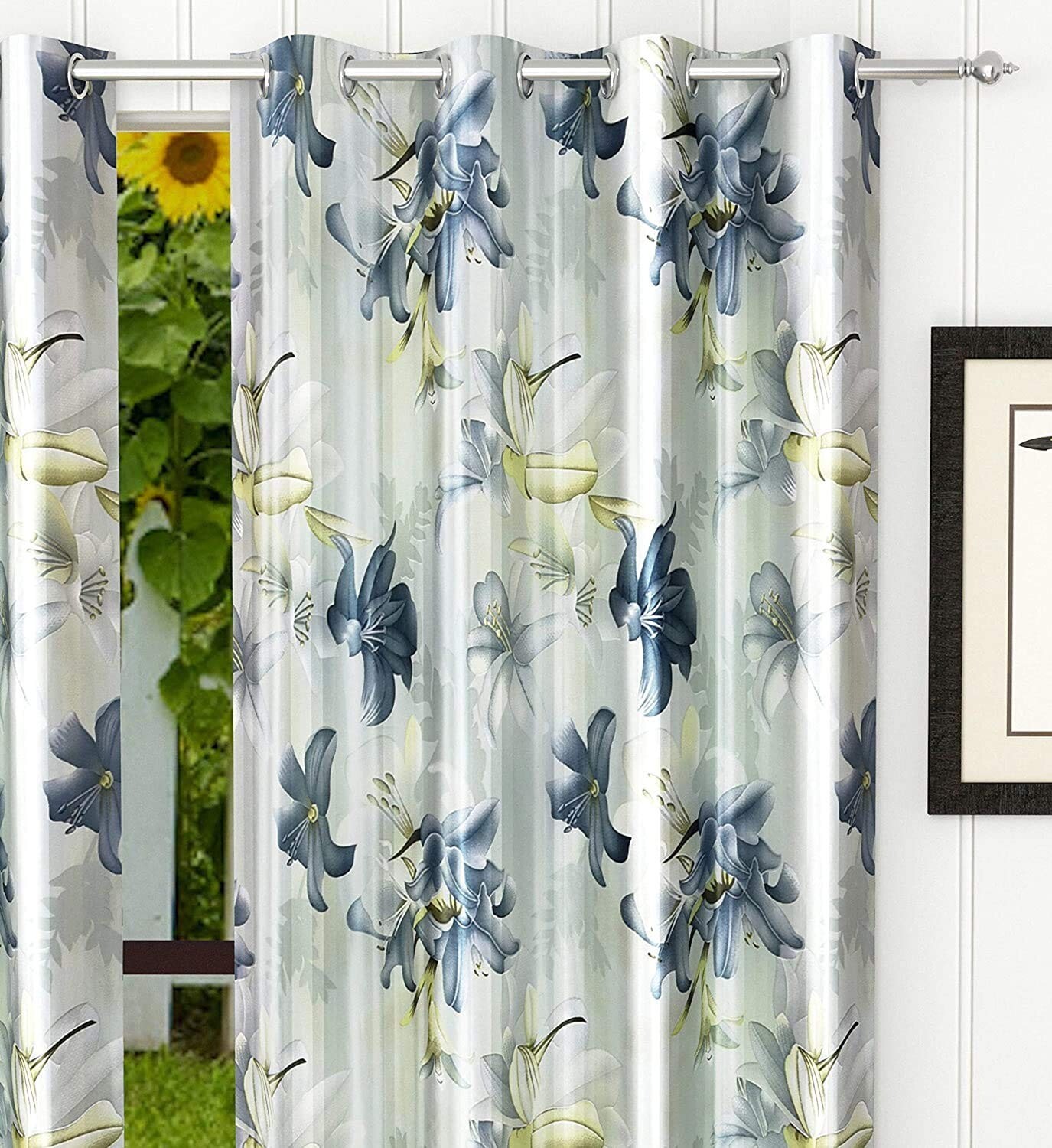 New 2 Piece Eyelet Polyester Door Curtain Set - 7 feet gallery