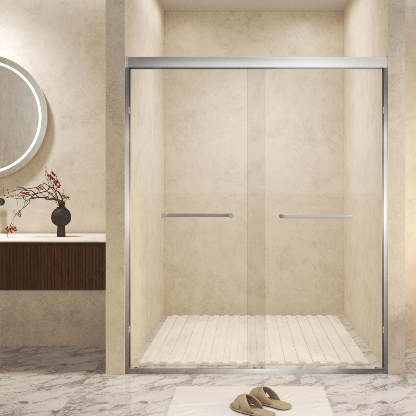 44-48" x 72" Tempered Glass with Explosion Film, Aluminum Frame Double Sliding gallery
