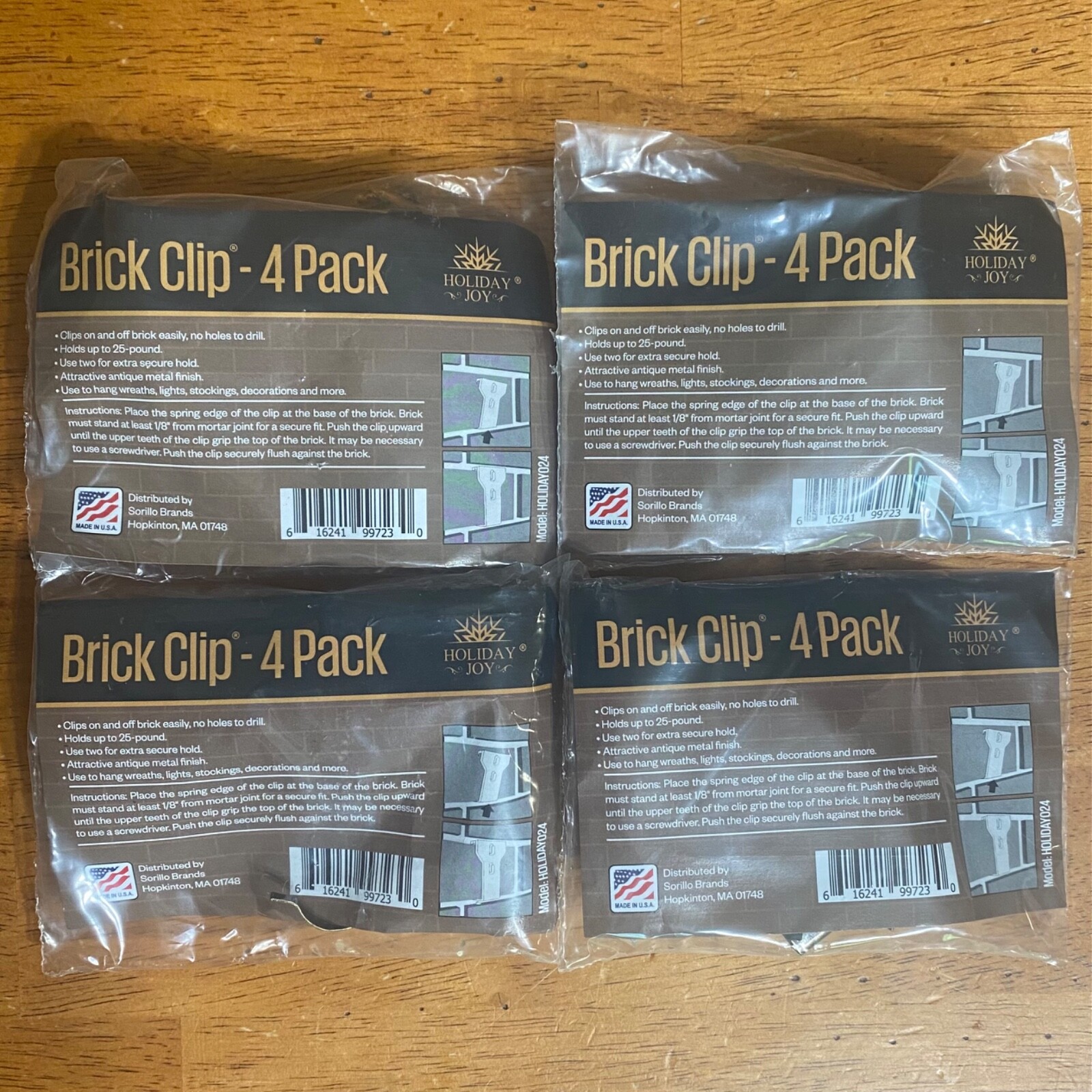 HOLIDAY JOY Metal Brick Wall Clip Fastener Hooks (25 Pounds) 4 Bags x4 gallery