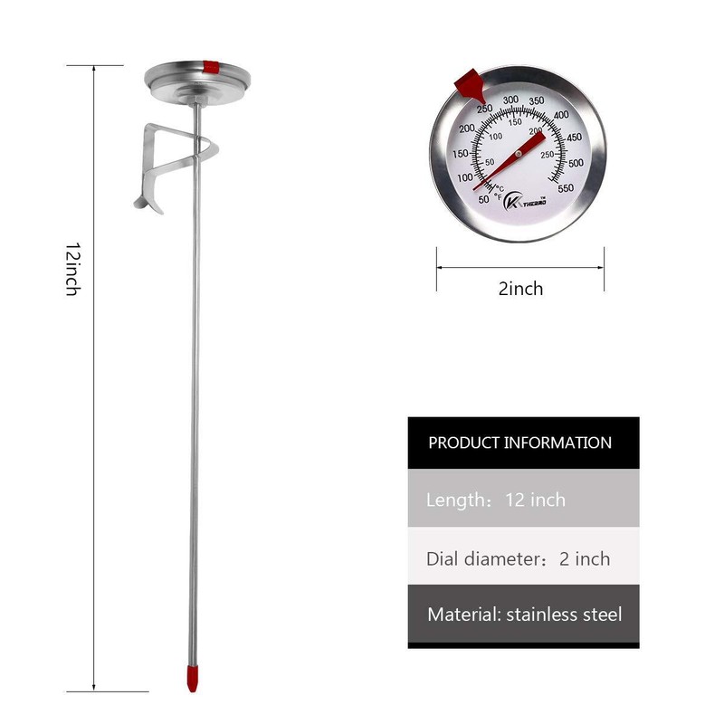 Deep Fry Thermometer With Instant Readdial Thermometer2pack12" Stainless Steel gallery