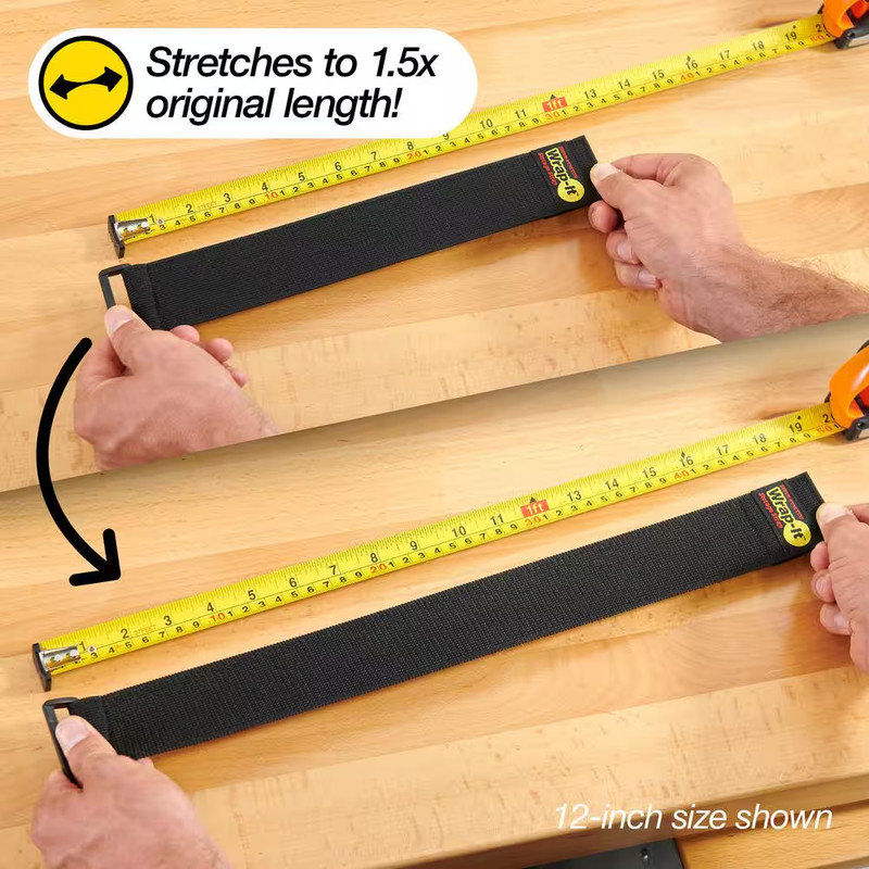 Super-Stretch Storage Strap Elastic All-Purpose Hook and Loop Cinch Strap in Bla gallery