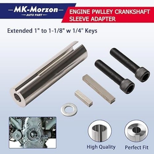 Pulley Crank Shaft Sleeve Adapter Extended 1" to 1 1/8 inch 1/4" Key Gas Engine gallery
