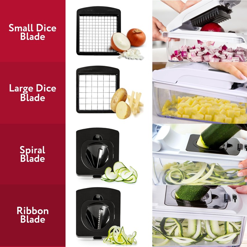 Fullstar Vegetable Chopper - Spiralizer Vegetable Slicer - Onion Chopper with... gallery