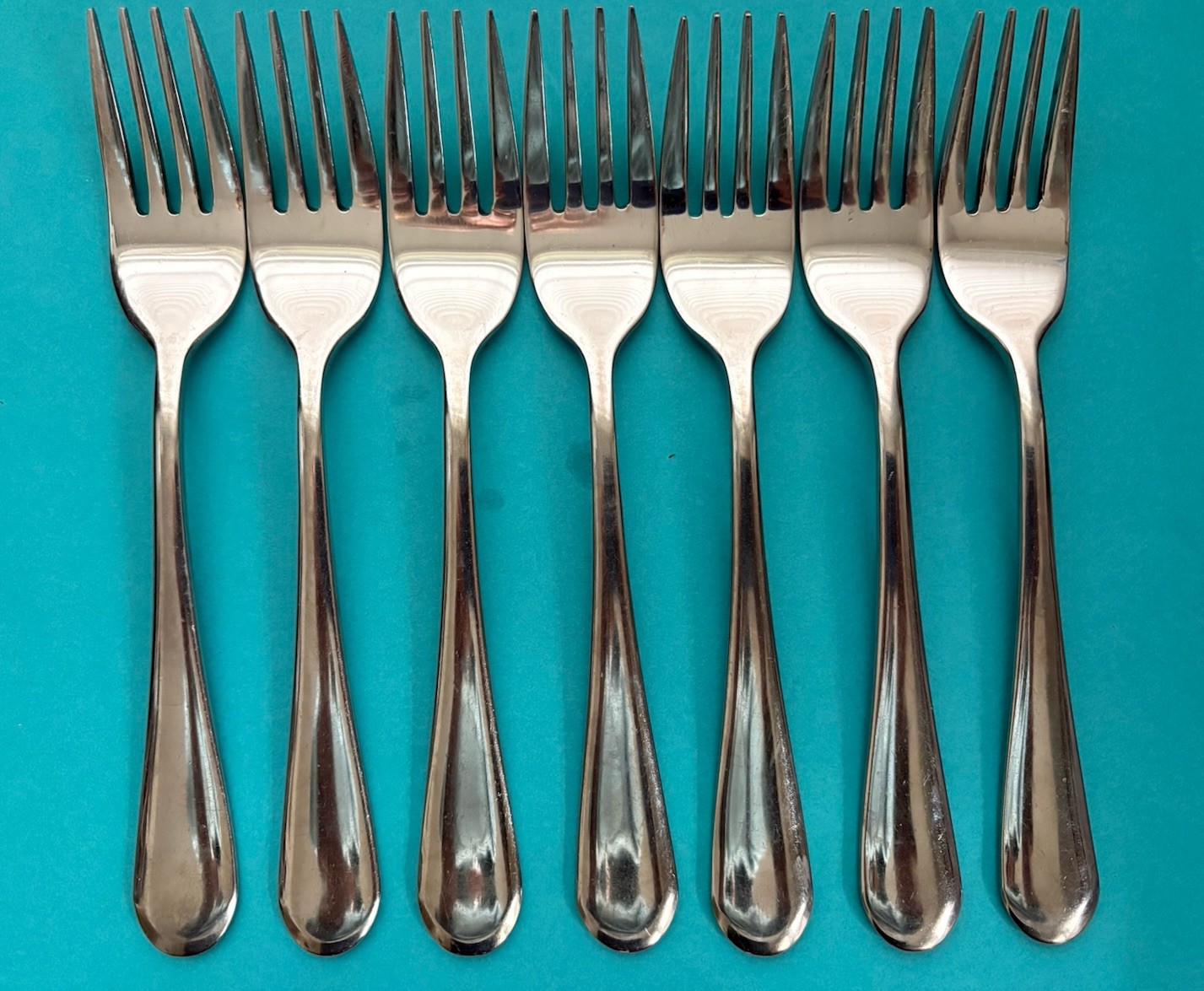 (7) SALAD FORKS Oneida SATIN ICARUS Stainless Steel Flatware gallery