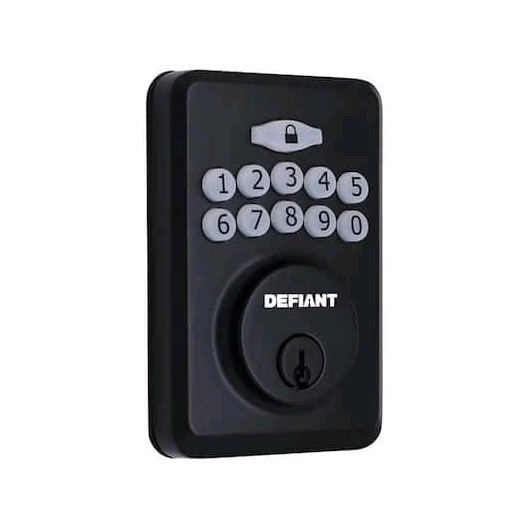 Defiant Electronic Keypad Deadbolt Matte Black Keyless ANSI Grade 3 gallery