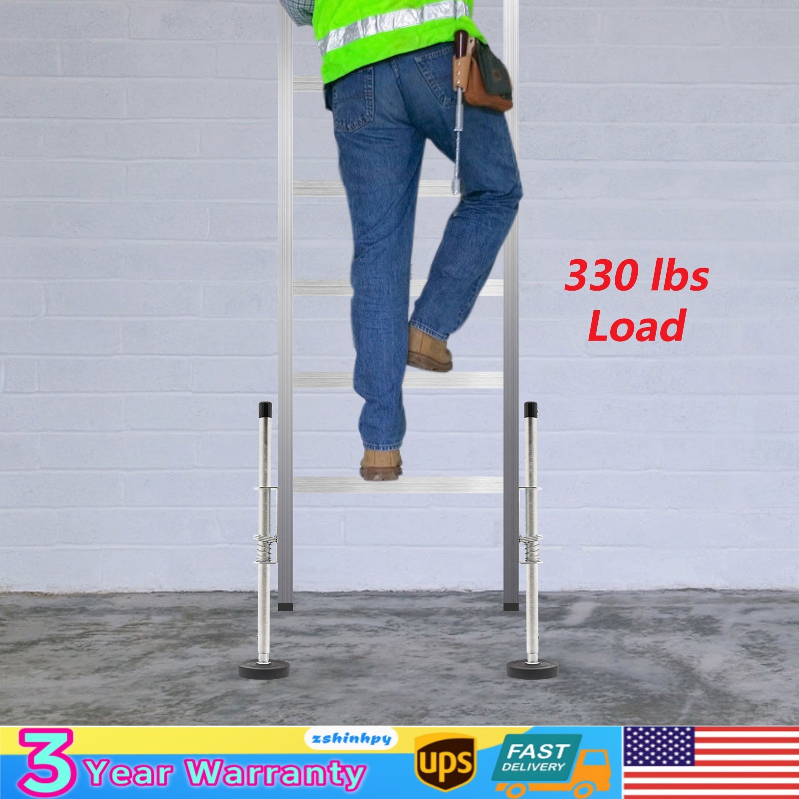Adjustable Ladder Leveler Extension Ladders Leg Stabling Tool 330 lbs Stabilizer gallery