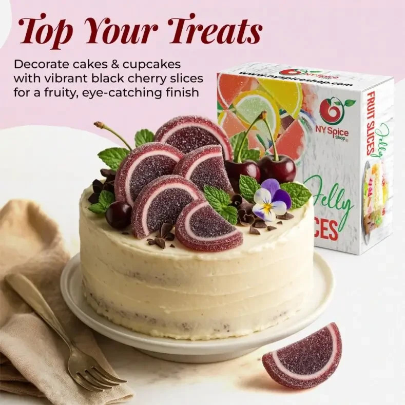 Black Cherry Jelly Fruit Slices – Soft Chewy Cherry Gummy, Old-Fashioned - 1LB gallery