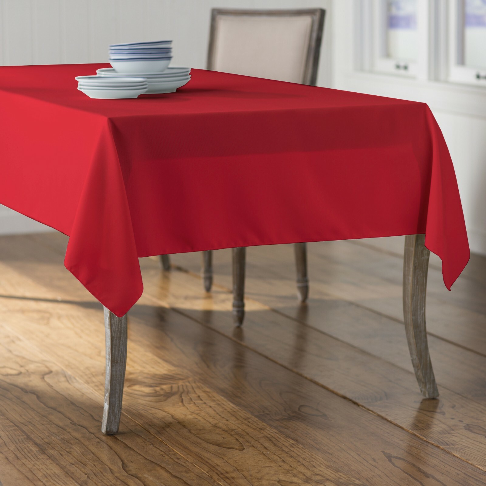 LA Linen Polyester Poplin Rectangular Tablecloth, 60 by 144-Inch. Made in USA gallery