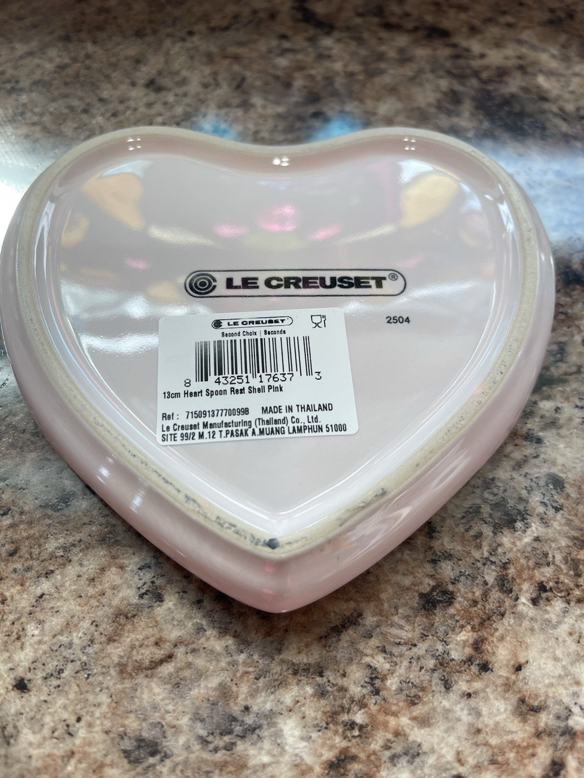 Le Creuset 13cm Heart Spoon Rest Pink Ceramic Stoneware Modern MPN 2504 gallery
