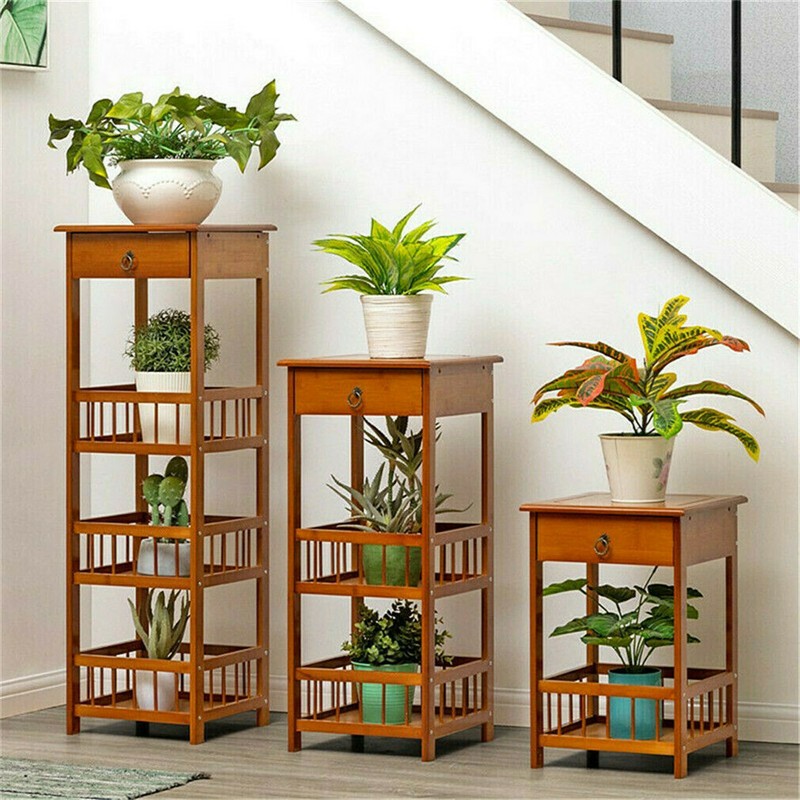 Bamboo Side Table Bedside Couch Chairside End Table Multipurpose Nightstand Draw gallery