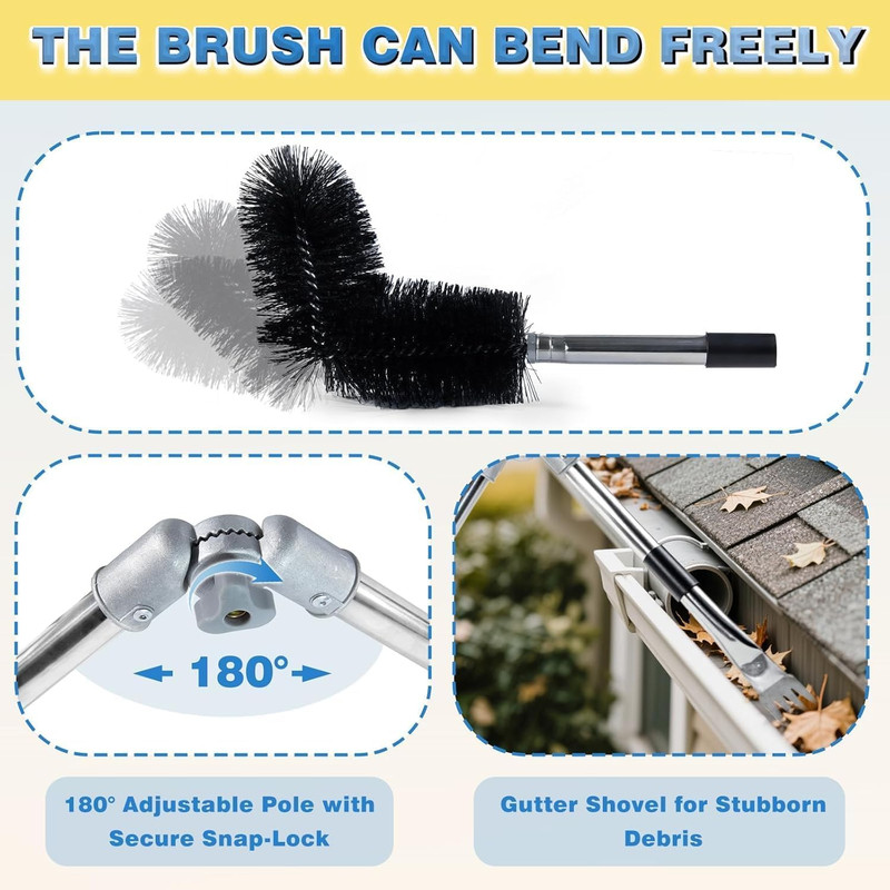 Gutter Cleaning Tools from the Ground, 13.1FT Adjustable Gutter Cleaner Pole wit gallery