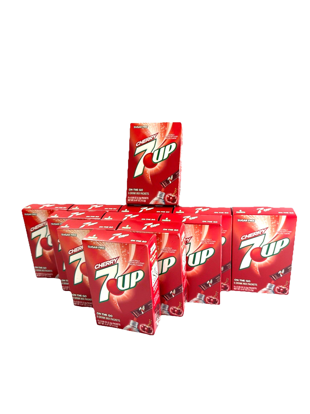 15 Boxes CHERRY 7UP On The Go Sugar Free Drink Mix Packets (90) Hydration YUM gallery