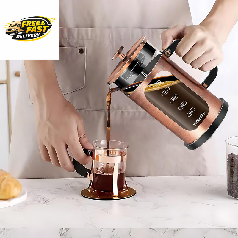 French Press Coffee Maker 34Oz / 1 Quart 304 Stainless Steel Coffee Press, gallery