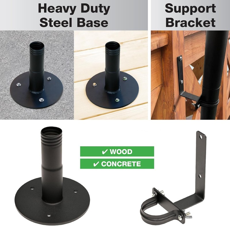 String Light Poles 4 Pack - 10 Feet Deck Mount (Wood/Concrete) gallery