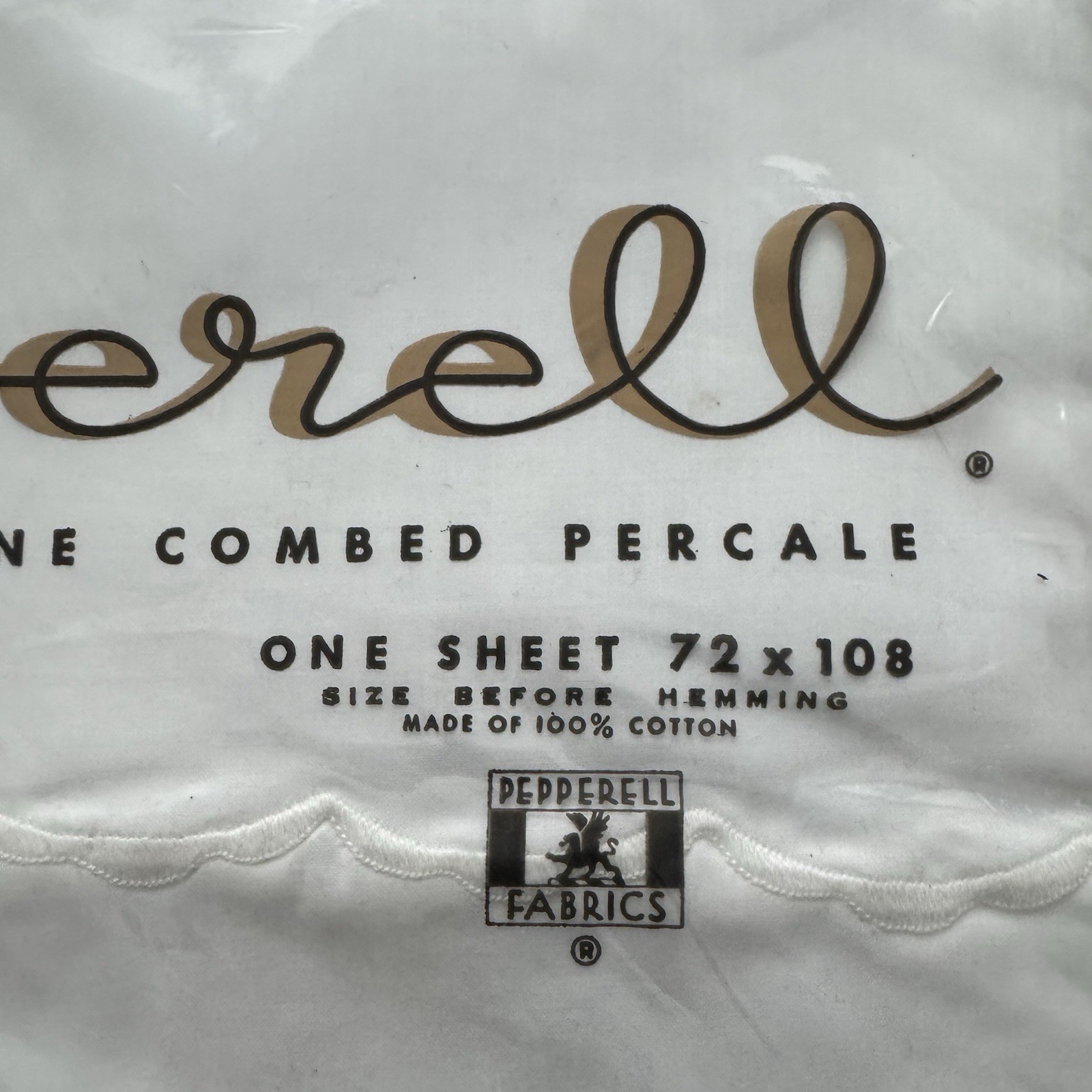 Vtg Lady Pepperell Fine Combed Percale Flat White Flat Sheet USA Made 72x108 NOS gallery