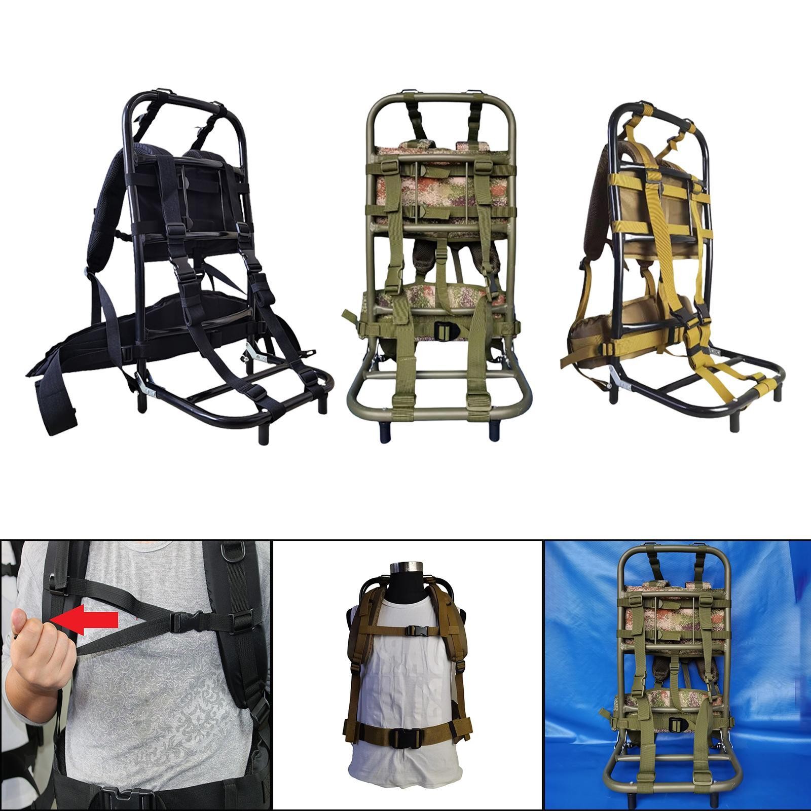 60kg Heavy Carrying Backpack Frame Folding Bag Frame Portable with Adjustable