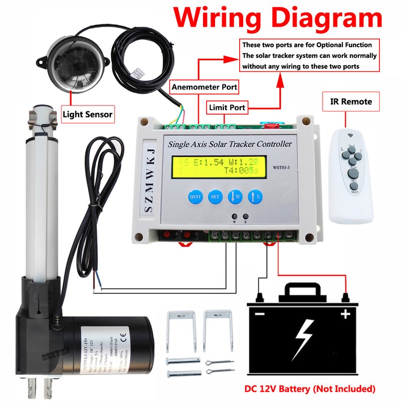 Complete 6000N Single Axis Solar Tracking System LCD PV Solar Panel Tracker Kits gallery
