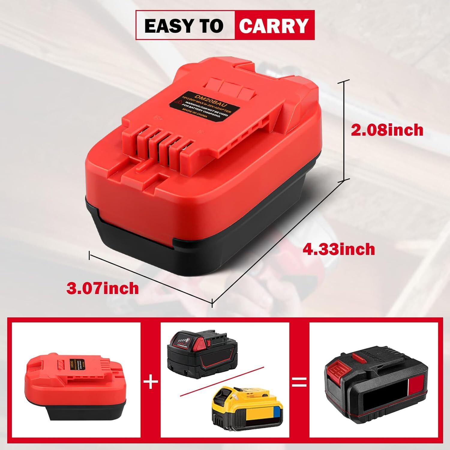 Battery Adapter for DeWalt 20v Battery Converter to for Bauer 20V Tools DM20BAU gallery