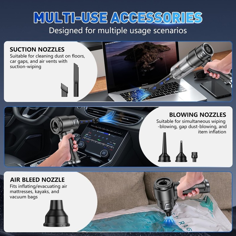 Powerful Handheld Car Vacuum Cleaner 10000PA Cordless Rechargeable with LED Ligh gallery