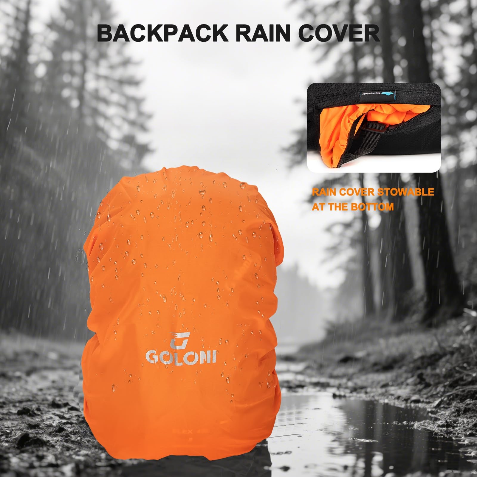 45L Hiking Backpack Lightweight Foldable, Waterproof Camping Backpack with Ra... 3