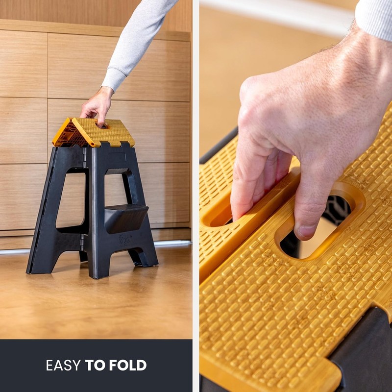 Compact Step Stool Foldable, 16" 2-Step Stools for Adults up to 330lbs- Non-Slip gallery