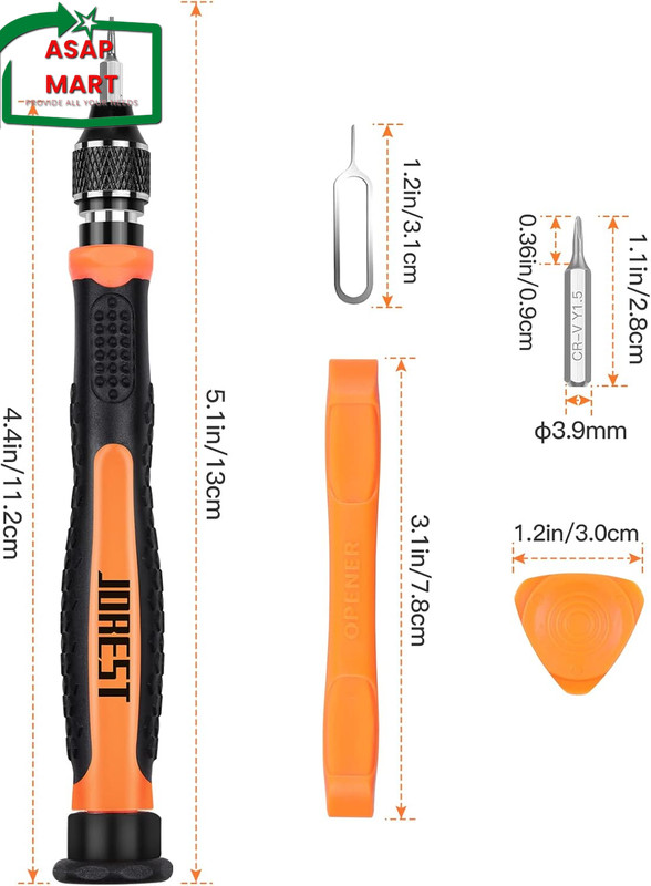 JOREST 24Pcs Small Precision Screwdriver Set with Torx T5 T6 T8 T9, Y00, Star P5 gallery