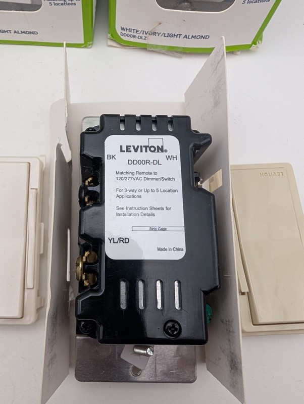 5x Leviton Auxiliary Switch Digital Decora Dimmer Remote DD00R-DLZ Scratch/Scuff gallery