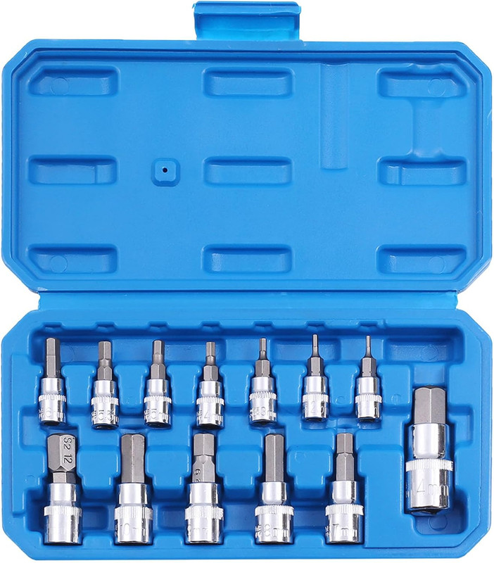 Hex Bit Socket Set Premium S2 Alloy Steel | 13-Piece Metric 2mm - 14mm Allen Soc gallery