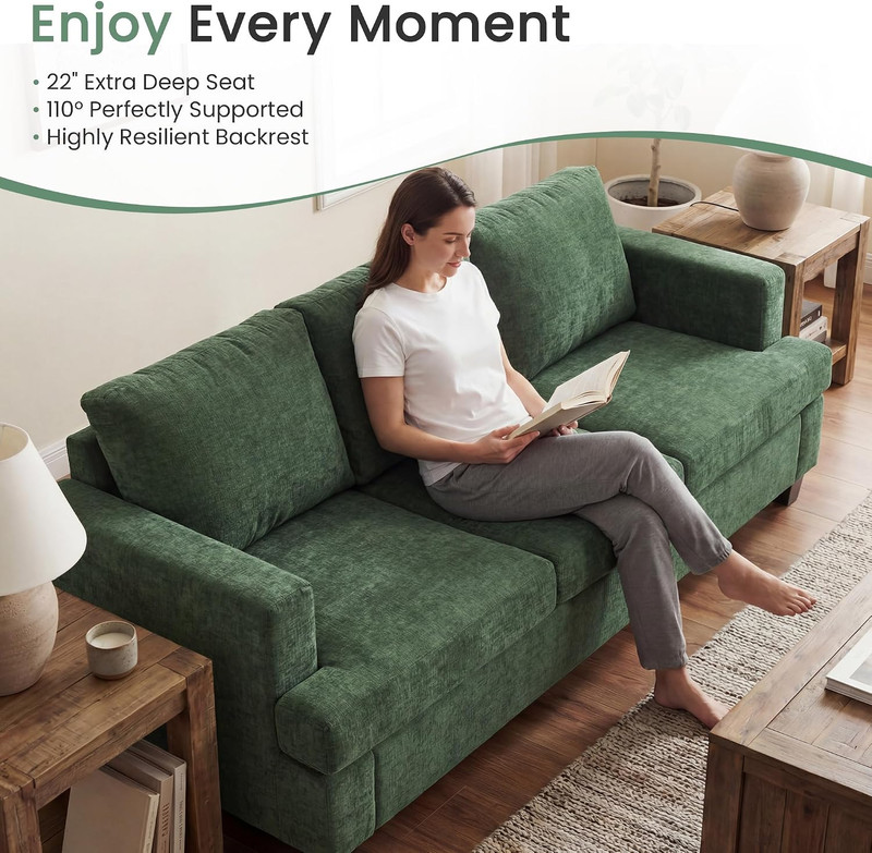 YOUDENOVA 2 Piece Set Comfy Sofa Couch, Loveseat Sofa * 2 with Deep Seats, Moder gallery