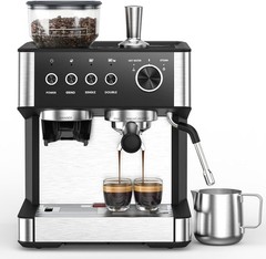 Electactic 15 Bar Espresso Machine Built-In Grinder Milk Frother Open Box