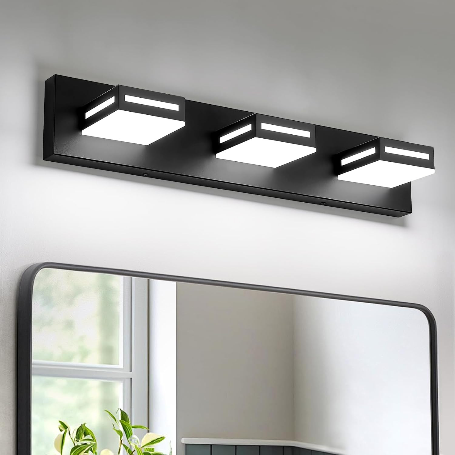 Modern 24-Inch 3-Light LED Bathroom Vanity Light Fixture - Cool White 6000K gallery