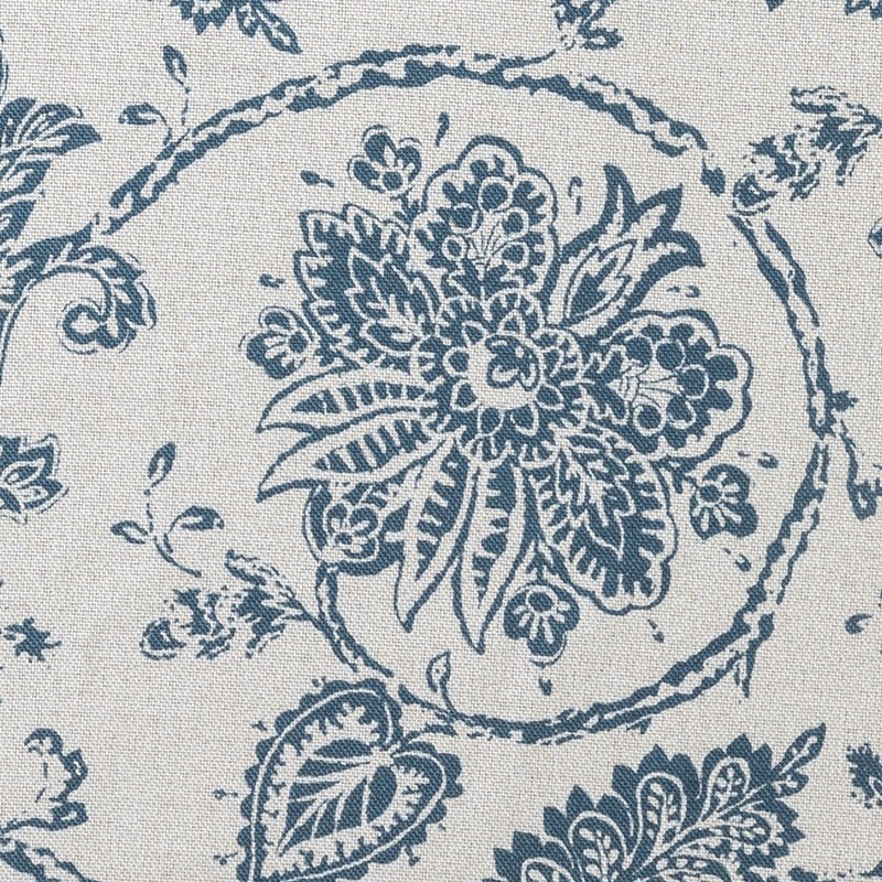Floral Scroll Ikat Linen Curtains 2 Panels Grommet Room Darkening Bedroom 63" gallery