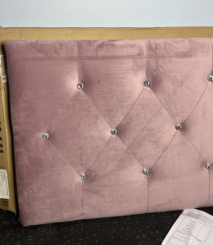Concetta Twin Upholstered Panel Headboard Diamond Button Tufted Velvet - New gallery