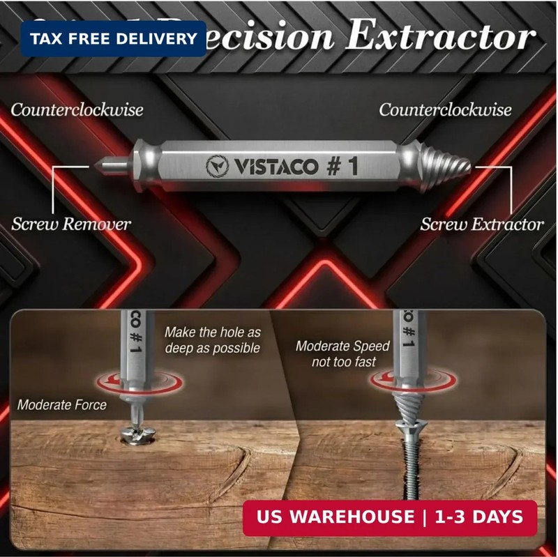 10 Pcs Screw Extractor Set Easy Out Set for Stripped Screws, Broken Bolts and Sc gallery