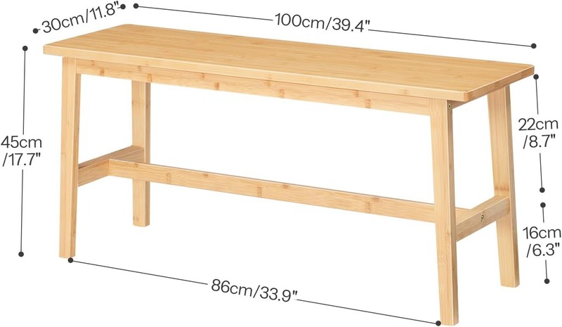39.3'' Bamboo Dining Table and Chairs, Kitchen and Living Room Bench gallery