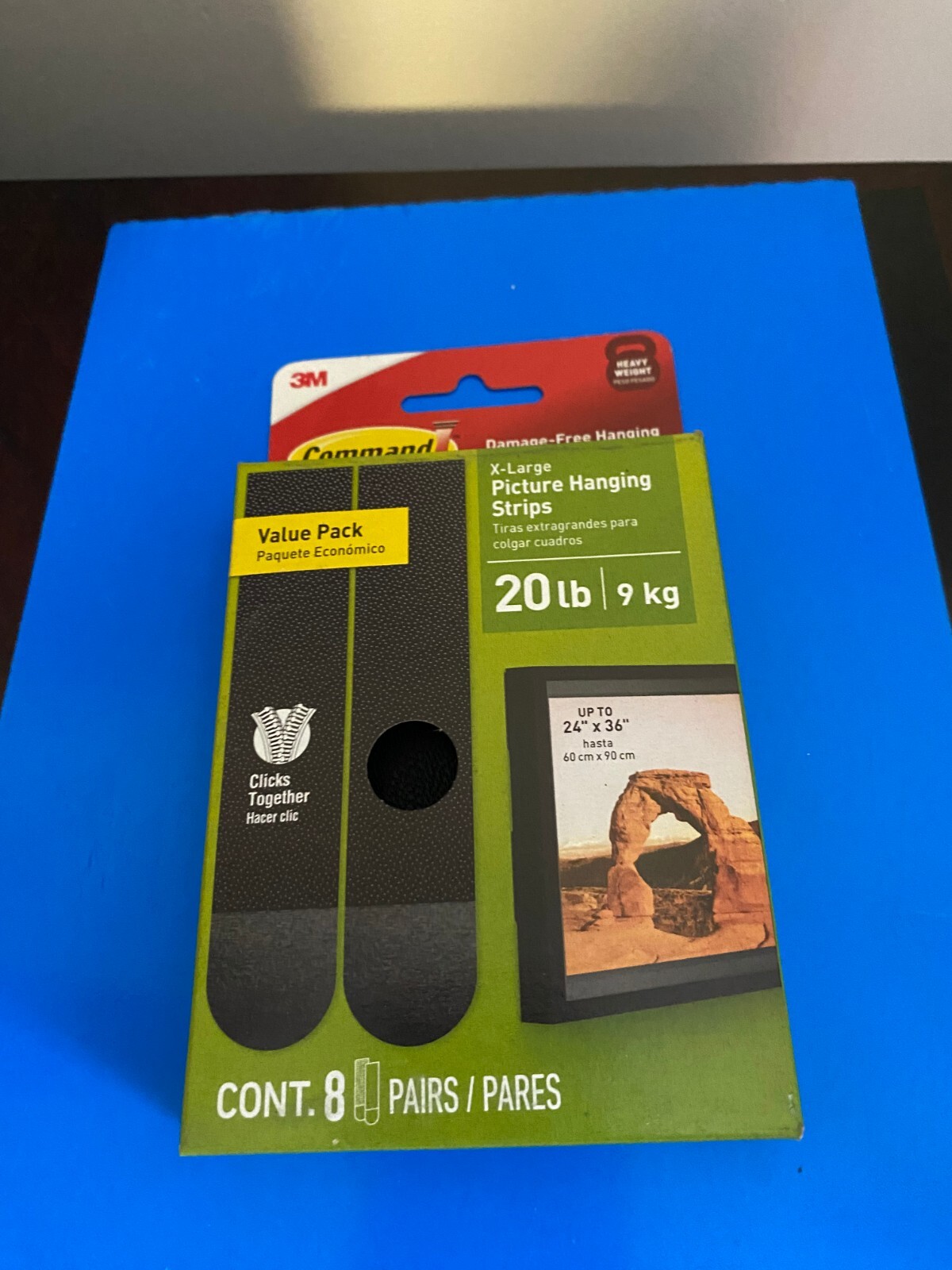 NEW COMMAND 20LB XL HEAVYWEIGHT PICTURE HANGERS STRIPS 8 PAIRS gallery