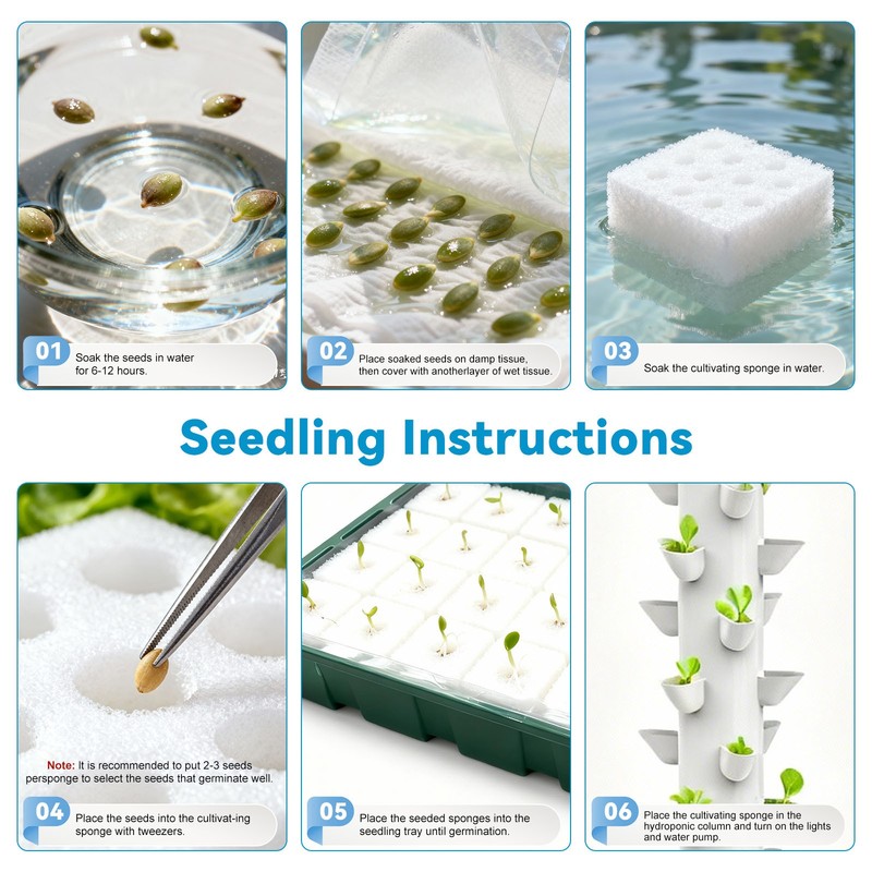 Hydroponic Growing System Tower LED Grow Lights 45 Pod Greenhouse City Farming gallery