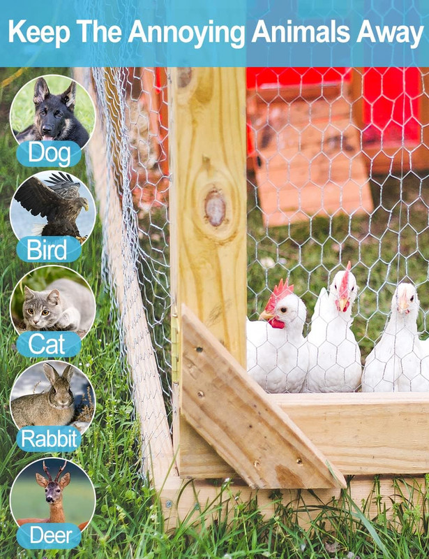 Chicken Wire Fence Galvanized Hexagonal Mesh Netting Garden Protective Craft 33f gallery