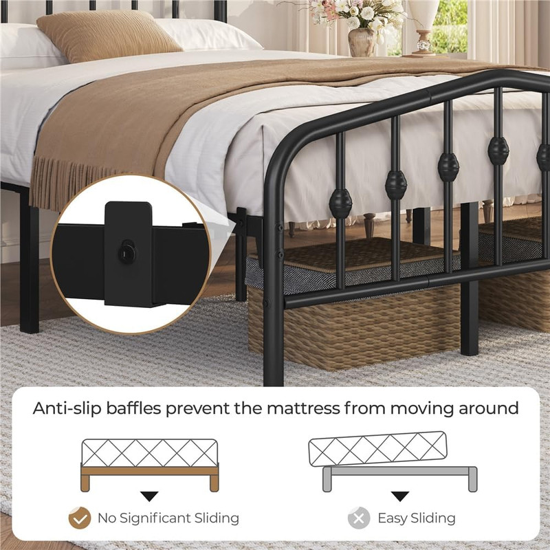 Yaheetech Full Platform Bed Frame, Victorian Crown Headboard, 800Lb Capacity, 12 gallery