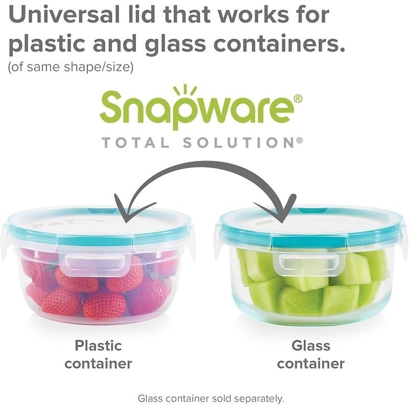 2 Pack Plastic Storage Containers Round Rectangular Lids Airtight Microwave Safe gallery