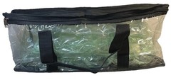 Clear Plastic Storage Bin w/ Handles Organizer Zippered Bag -Open Box w/ Defects